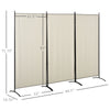 6' 3 Panel Room Divider, Indoor Privacy Screen for Home, Beige