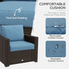 Patio Furniture Set, Cushions, Sofa, Storage Table, Blue