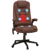 Massage Office Chair, Reclining Desk Chair with 6 Vibration Points and 3 heating modes, Armrest and Remote, Brown