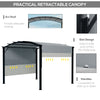 11' x 11' Outdoor Retractable Pergola Canopy for Backyard, Gray