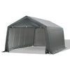 12' x 20' Heavy Duty Caport  Garage, Canopy Tent for Cars with Zippered Doors, Waterproof Cover and Drainage Holes - Grey