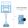 Pool Side Portable Basketball Hoop System Stand Goal with Height Adjustable 3FT-4FT, 32'' Backboard