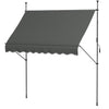 8' x 4' Manual Retractable Awning, Non-Screw Freestanding Patio Awning, UV Resistant, for Window or Door, Dark Gray