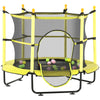 4.6' Trampoline for Kids with Safety Enclosure & Ball Pit, Yellow