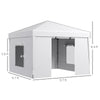 10'x10' Pop Up Canopy with 2 Mesh Windows, Reflective Top, Instant Shelter Gazebo with Adjustable Heights, White