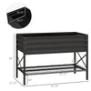 Galvanized Raised Garden Bed, Metal Planter Box with Legs, Storage Shelf and Bed Liner, Black