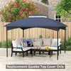 10' x 12' Double-Tier Gazebo Cover, Patio Gazebo Canopy Replacement with Drainage Holes, Dark Blue