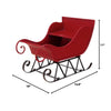 Iron Santa Sleigh Tabletop Decor, Distressed Look for Christmas Gift Basket Display, Red + Black