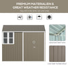 8' x 6' Metal Garden Storage Shed, Outdoor Tool Storage House with Double Lockable Door, Window and Air Vents, Gray