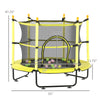 4.6' Trampoline for Kids with Safety Enclosure & Ball Pit, Yellow