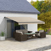 13' x 10' Retractable Awning, 280gsm UV Resistant Sunshade Shelter for Deck, Balcony, Yard, Beige