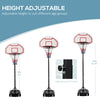 Portable Basketball Hoop System Stand with 29in Backboard, Wheels, Height Adjustable 6.3FT-8.2FT for Indoor Outdoor Use