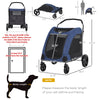 Pet Stroller, Dog Bike Trailer with Universal Wheel, Storage Pocket & Ventilated Foldable Fabric for Medium or Large Size Dogs, Blue