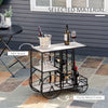 16-Bottle Mobile Bar Cart with Wine Rack Storage, Featuring an Elegant Design & Three Shelves for Storage/Display