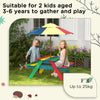 Wooden Kids Picnic Table Set with Parasol, Seating for 2 Children 3-6 Years Old, for Patio Backyard, Indoor Outdoor Use