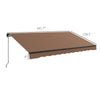 12' x 10' Retractable Awning, 280gsm UV Resistant Sunshade Shelter for Deck, Balcony, Yard, Coffee