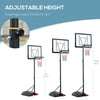 Portable Freestanding Basketball Hoop Stand 5.5ft-7.5ft Adjustable Transparent Backboard Basketball Hoop with Wheels For Teenage Player