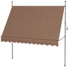 10' x 4' Manual Retractable Awning, Non-Screw Freestanding Patio Awning, UV Resistant, for Window or Door, Coffee