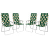 Set of 4 Patio Folding Chairs, Classic Outdoor Camping Chairs, Portable Lawn Chairs w/ Armrests, Green