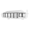 16' x 32' Heavy-duty Large Wedding Tent, Outdoor Carport Garage Party Tent, Patio Gazebo Canopy with Sidewall, Gray