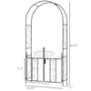 7.5ft Metal Garden Arbor with Double Gate, Arch Trellis for Climbing Plants, Roses, Vines, Black