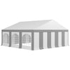 20' x 20' Heavy-duty Large Wedding Tent, Outdoor Carport Garage Party Tent, Patio Gazebo Canopy with Sidewall, Gray