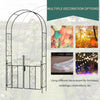 7.5ft Metal Garden Arbor with Double Gate, Arch Trellis for Climbing Plants, Roses, Vines, Black