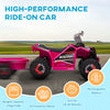 6V Children Battery Operated Car with Back Trailer, Forward Backward, Wear-Resistant Wheels for Ages 18-36 Months, Pink