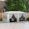 20'x10' Pop Up Canopy with Removable Sidewalls, Windows, Height Adjustable Ez Up Canopy for Outdoor Events, Party, Gray