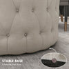 Round Ottoman Coffee Table with Velvet-feel Upholstery, Button Tufted Design and Padded Seat