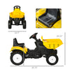 Kids No Power Ride-On Excavator Toy Car with Manual Control Bucket, Yellow