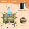 4.6' Trampoline for Kids with Safety Enclosure & Ball Pit, Yellow