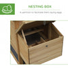 59" Small Wooden Chicken Coop, Hen House Poultry Cage for Outdoor Backyard with 2 Doors, Nesting Box & Removable Tray, Natural Wood