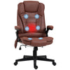 6 Point Vibrating Heated Massage Office Chair, Linen High Back Office Desk Chair, Reclining Backrest, Padded Armrests & Remote, Rust Red