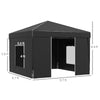 10'x10' Pop Up Canopy with 2 Mesh Windows, Reflective Top, Instant Shelter Gazebo with Adjustable Heights, Black