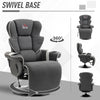 Manual Recliner, Swivel Lounge Armchair with Footrest and Two Cup Holders for Living Room, Black