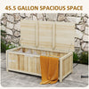 Wooden Outdoor Storage Box Bench, 45.5 Gallon Deck Box, for Patio, Pool, Balcony, Porch