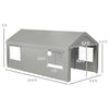 10' x 20' Carport, Heavy Duty Portable Garage, with 4 Mesh Windows and 2 Doors, Gray