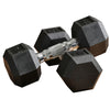 Hex Dumbbell Set of 2,  Rubber Weights Exercise Fitness Dumbbell for Strength Training, 15 Lbs./Single, Black