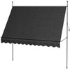 10' x 4' Manual Retractable Awning, Non-Screw Freestanding Patio Awning, UV Resistant, for Window or Door, Black