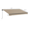 13' x 10' Retractable Awning, 280gsm UV Resistant Sunshade Shelter for Deck, Balcony, Yard, Beige