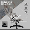 6 Point Vibrating Heated Massage Office Chair, Linen High Back Office Desk Chair, Reclining Backrest, Padded Armrests & Remote, Gray