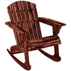 Wood Adirondack Outdoor Lounge Rocking Chair Fire Pit Seating with Slatted Wooden Design, Fanned Back, Carbonized