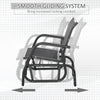 Outdoor Glider Chair, Steel Swing Chai with Curved Armrests for Porch, Garden, Poolside, Balcony, Dark Gray