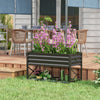 Galvanized Raised Garden Bed, Metal Planter Box with Legs, Storage Shelf and Bed Liner, Black