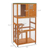 74" Wooden Outdoor Cat House Catio Outdoor Cat Enclosure, Orange