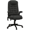 6 Point Vibrating Heated Massage Office Chair, Linen High Back Office Desk Chair, Reclining Backrest, Padded Armrests & Remote, Gray