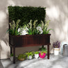 Elevated Wood Planter with Trellis for Climbing Plants Raised Garden Bed with Legs and Drainage Holes Carbonized Color