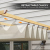 10' x 13' Retractable Pergola Canopy, Aluminum Pergola Sun Shade Shelter for Garden, Patio, Backyard, Deck, Cream