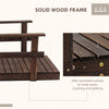 7' Garden Bridge Wooden Footbridge for Backyard Ponds, Creeks, Streams, Strained Finish